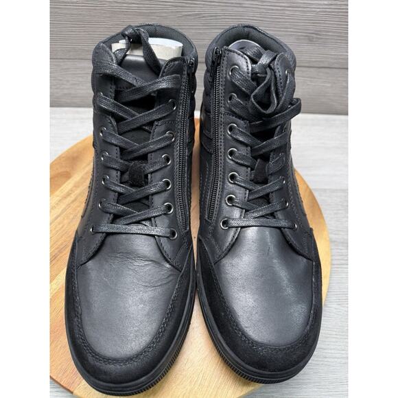 Men 12 Propet Kenton High Top Black Leather Sneakers Black MCA005L main image 8